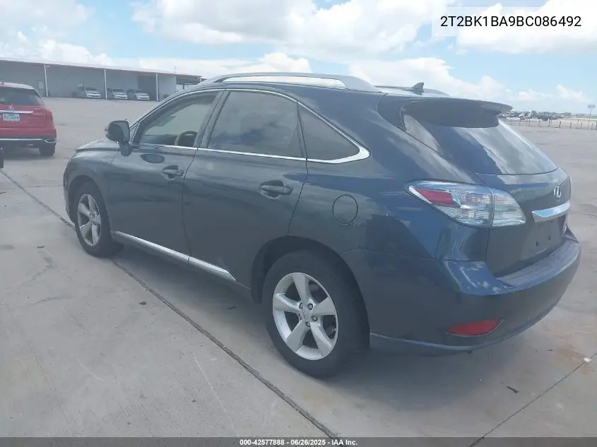 2011 Lexus Rx 350 VIN: 2T2BK1BA9BC086492 Lot: 42577888