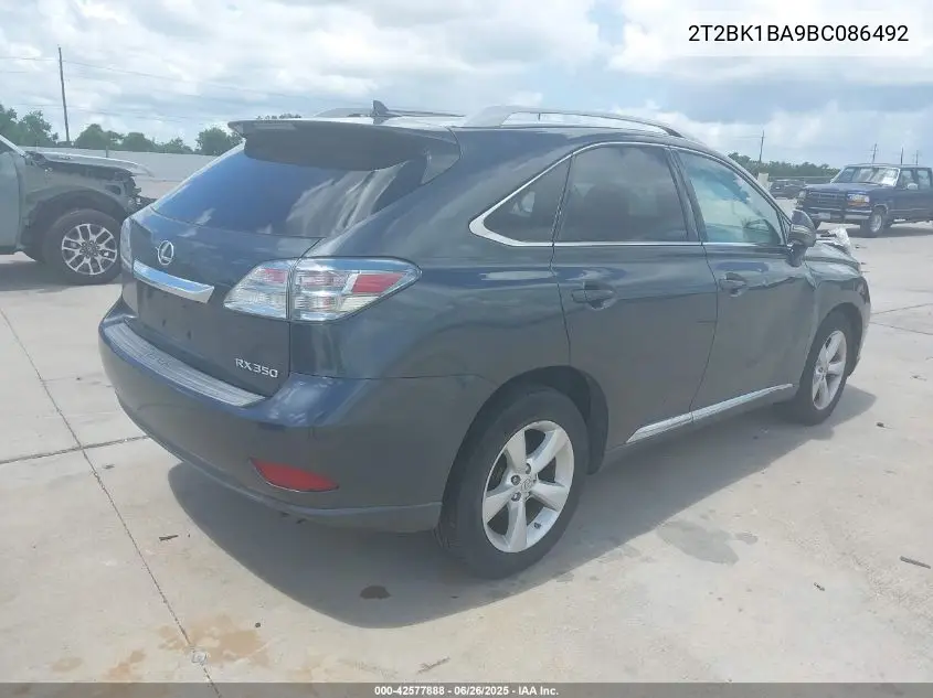 2011 Lexus Rx 350 VIN: 2T2BK1BA9BC086492 Lot: 42577888