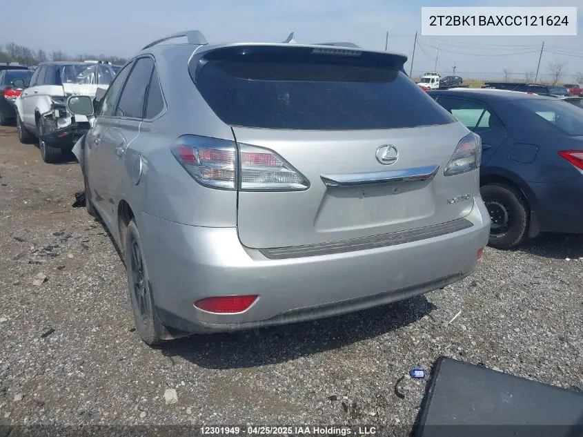 2012 Lexus Rx 350 VIN: 2T2BK1BAXCC121624 Lot: 12301949