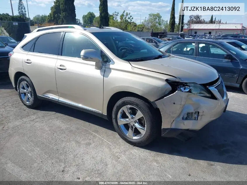2012 Lexus Rx 350 VIN: JTJZK1BA8C2413092 Lot: 41970309