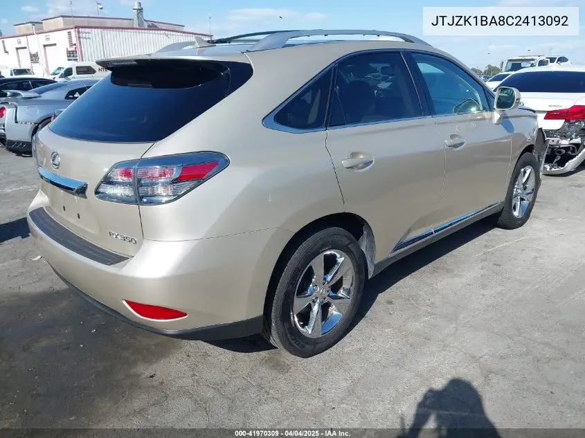 2012 Lexus Rx 350 VIN: JTJZK1BA8C2413092 Lot: 41970309
