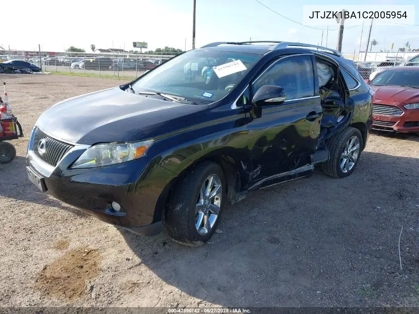 2012 Lexus Rx 350 VIN: JTJZK1BA1C2005954 Lot: 42590742