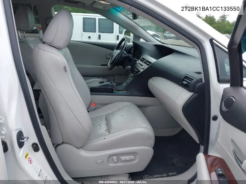 2012 Lexus Rx VIN: 2T2BK1BA1CC133550 Lot: 42594922
