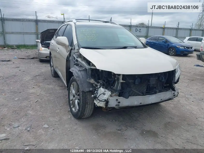 2013 Lexus Rx 450 VIN: JTJBC1BA8D2438106 Lot: 12306490