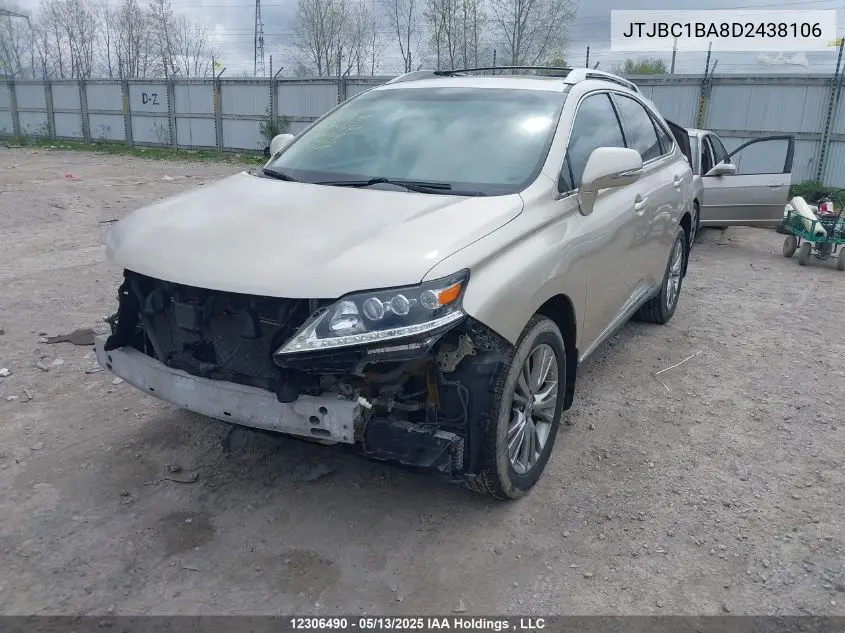 2013 Lexus Rx 450 VIN: JTJBC1BA8D2438106 Lot: 12306490