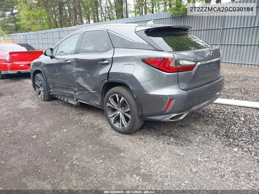 2016 Lexus Rx 350 VIN: 2T2ZZMCA2GC030184 Lot: 42244658