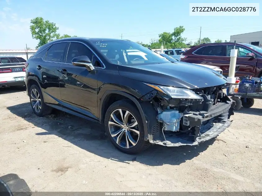 2016 Lexus Rx 350 VIN: 2T2ZZMCA6GC028776 Lot: 42256544