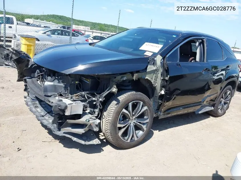 2016 Lexus Rx 350 VIN: 2T2ZZMCA6GC028776 Lot: 42256544