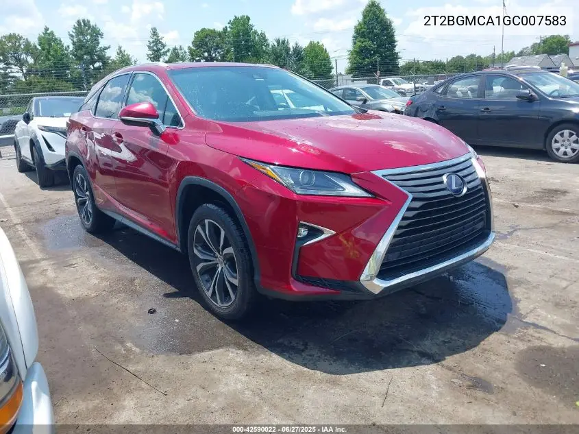 2016 Lexus Rx 450H VIN: 2T2BGMCA1GC007583 Lot: 42590022