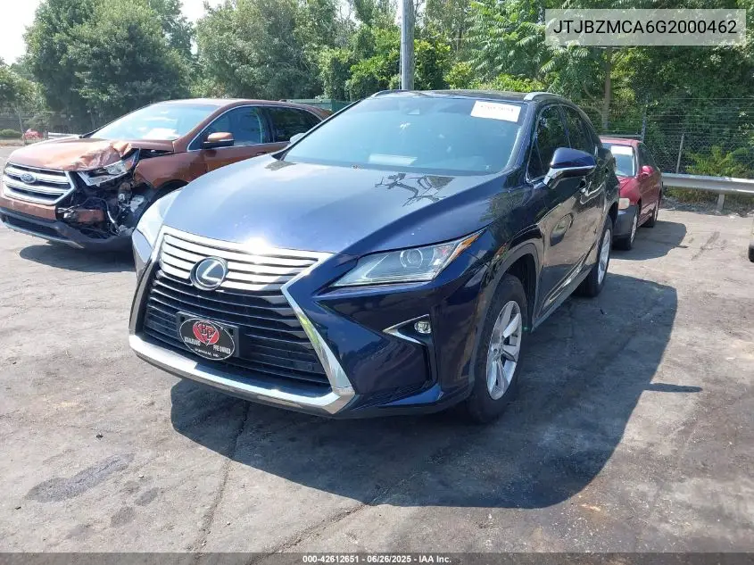 2016 Lexus Rx 350 VIN: JTJBZMCA6G2000462 Lot: 42612651