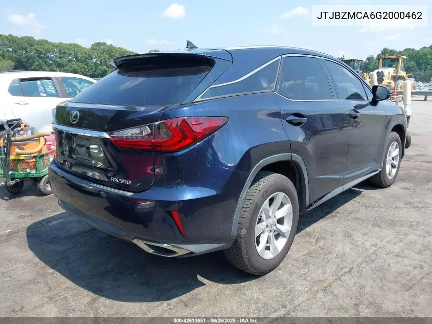 2016 Lexus Rx 350 VIN: JTJBZMCA6G2000462 Lot: 42612651