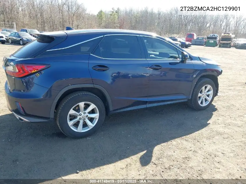 2017 Lexus Rx 350 VIN: 2T2BZMCA2HC129901 Lot: 41749419
