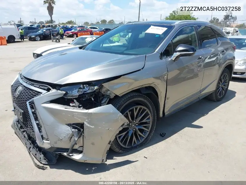 2017 Lexus Rx 350 F Sport VIN: 2T2ZZMCA5HC037258 Lot: 42258156