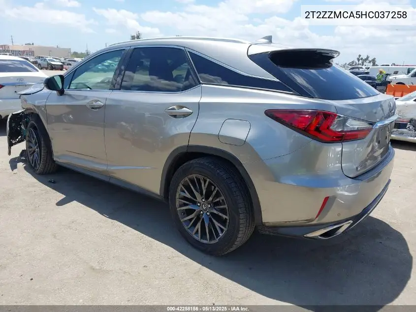 2017 Lexus Rx 350 F Sport VIN: 2T2ZZMCA5HC037258 Lot: 42258156