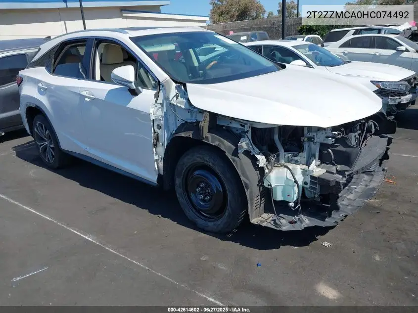 2017 Lexus Rx 350/Base/F Sport VIN: 2T2ZZMCA0HC074492 Lot: 42614602