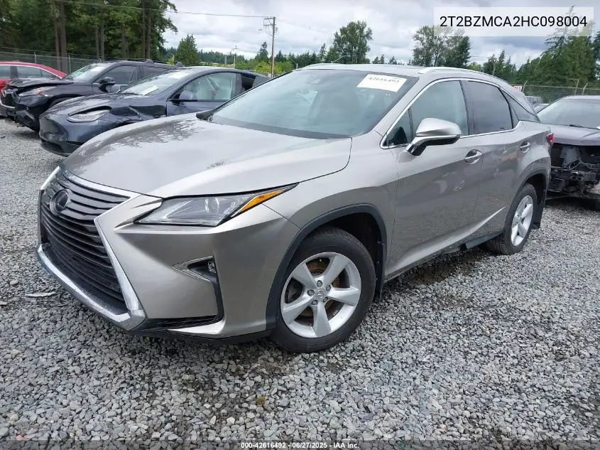 2017 Lexus Rx 350 VIN: 2T2BZMCA2HC098004 Lot: 42616492