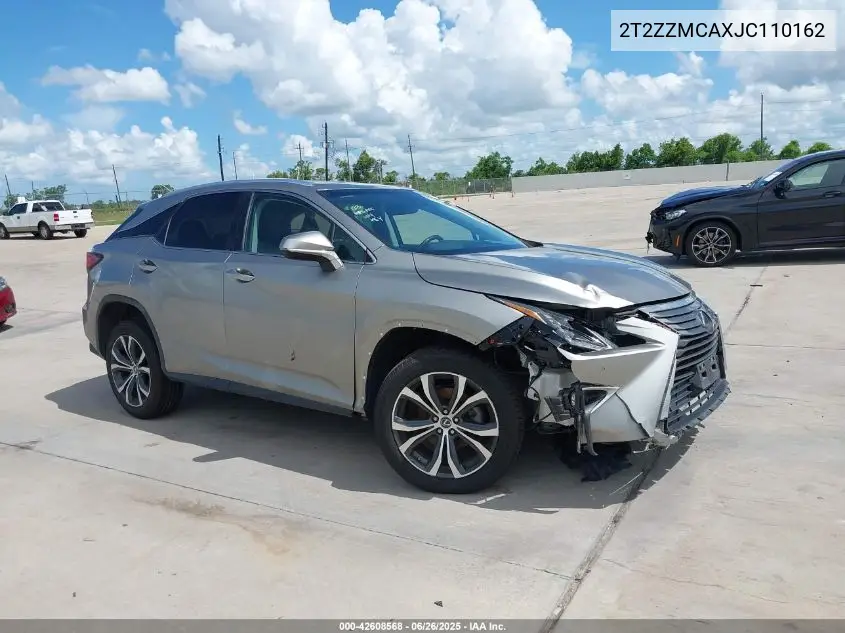 2018 Lexus Rx 350 VIN: 2T2ZZMCAXJC110162 Lot: 42608568
