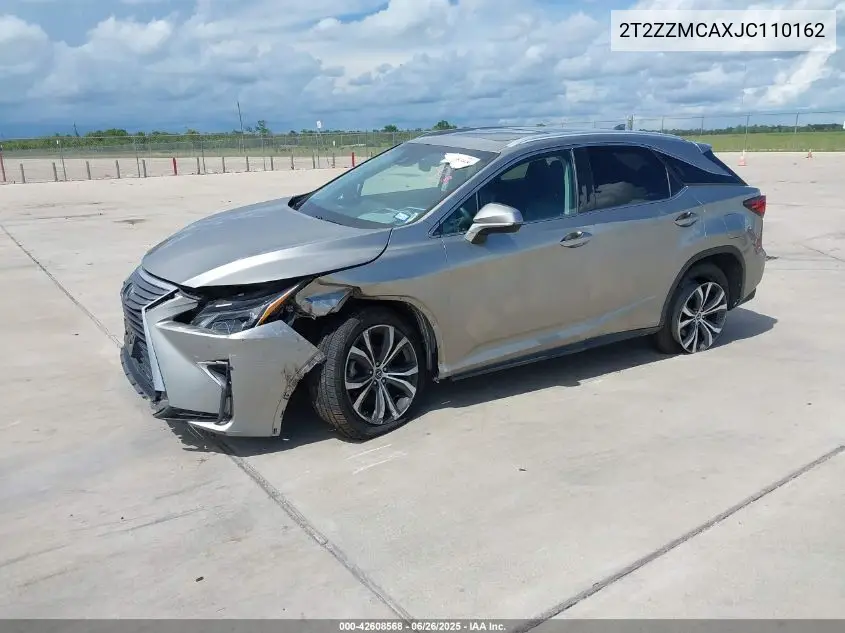 2018 Lexus Rx 350 VIN: 2T2ZZMCAXJC110162 Lot: 42608568