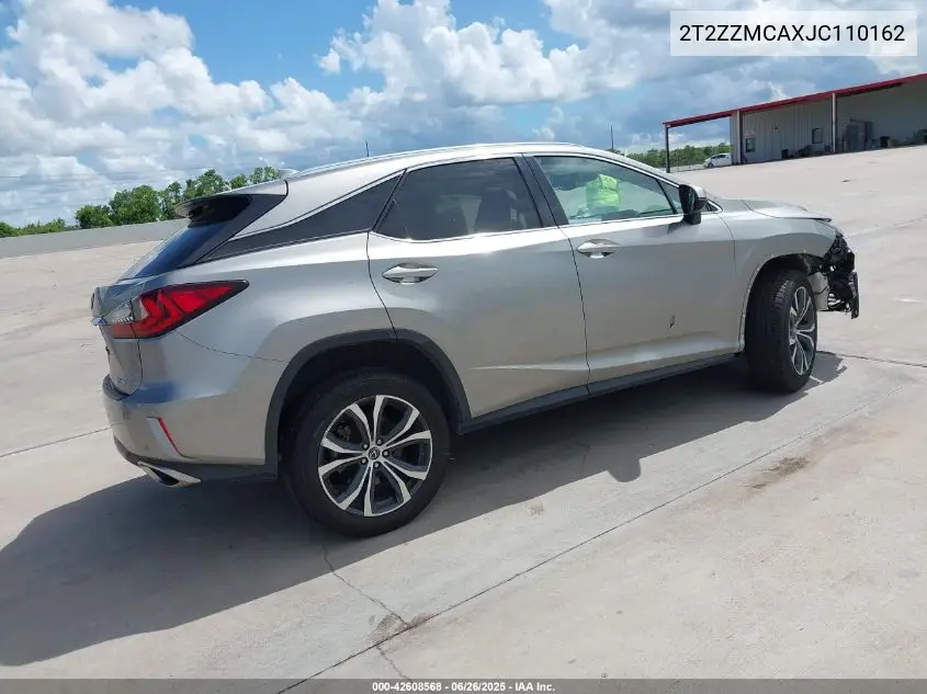 2018 Lexus Rx 350 VIN: 2T2ZZMCAXJC110162 Lot: 42608568