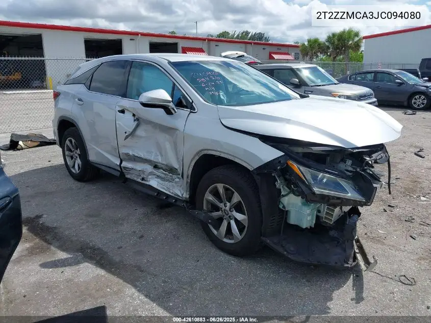 2018 Lexus Rx 350 VIN: 2T2ZZMCA3JC094080 Lot: 42610883