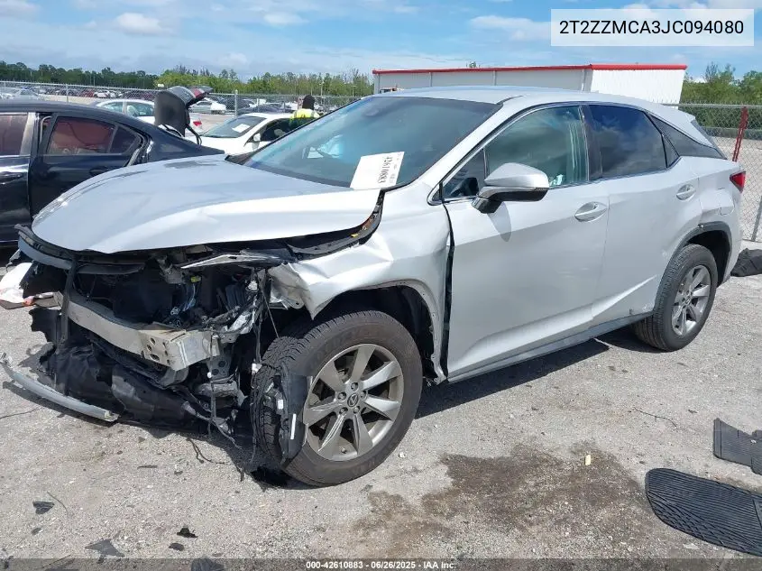 2018 Lexus Rx 350 VIN: 2T2ZZMCA3JC094080 Lot: 42610883