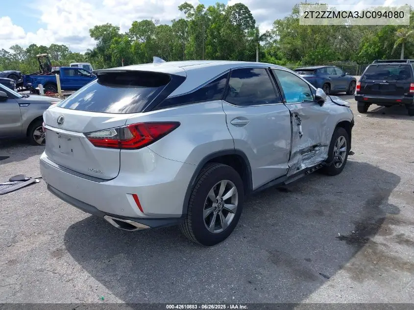 2018 Lexus Rx 350 VIN: 2T2ZZMCA3JC094080 Lot: 42610883