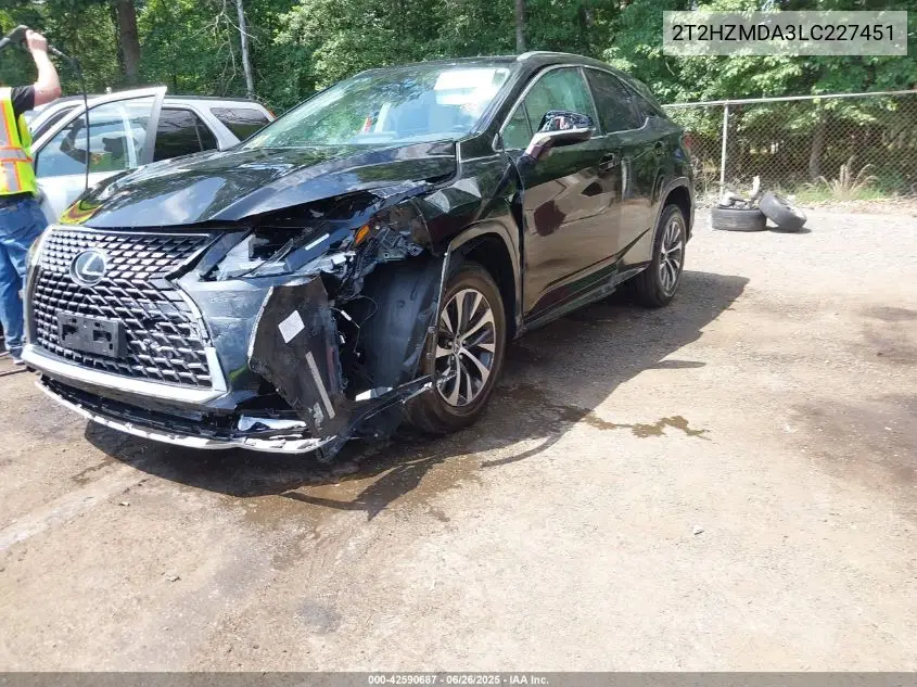 2020 Lexus Rx 350 VIN: 2T2HZMDA3LC227451 Lot: 42590687