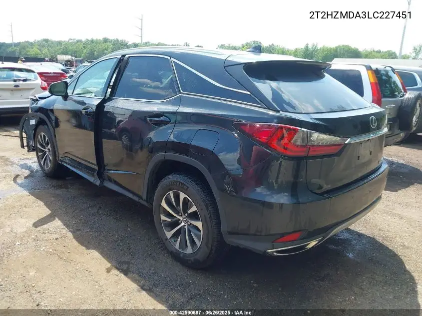 2020 Lexus Rx 350 VIN: 2T2HZMDA3LC227451 Lot: 42590687