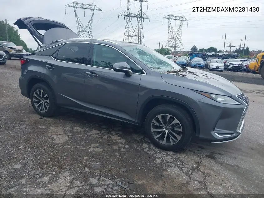 2021 Lexus Rx 350 VIN: 2T2HZMDAXMC281430 Lot: 42616263