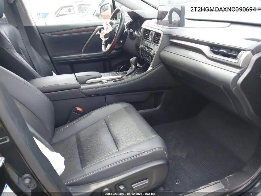 2022 Lexus Rx 450H VIN: 2T2HGMDAXNC090694 Lot: 42238399
