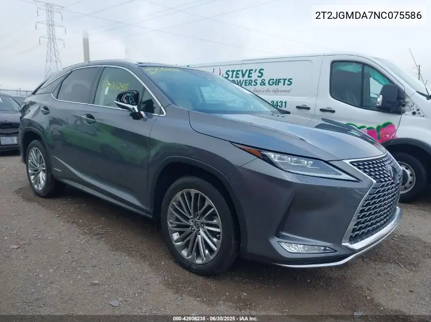 2022 Lexus Rx 450H VIN: 2T2JGMDA7NC075586 Lot: 42606238