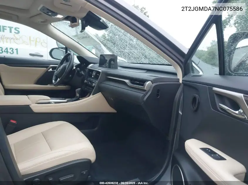 2022 Lexus Rx 450H VIN: 2T2JGMDA7NC075586 Lot: 42606238
