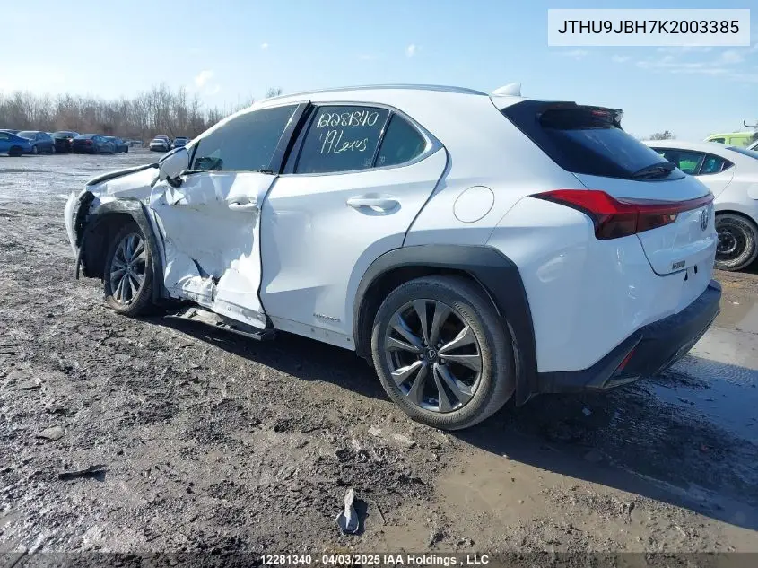 2019 Lexus Ux 250H VIN: JTHU9JBH7K2003385 Lot: 12281340