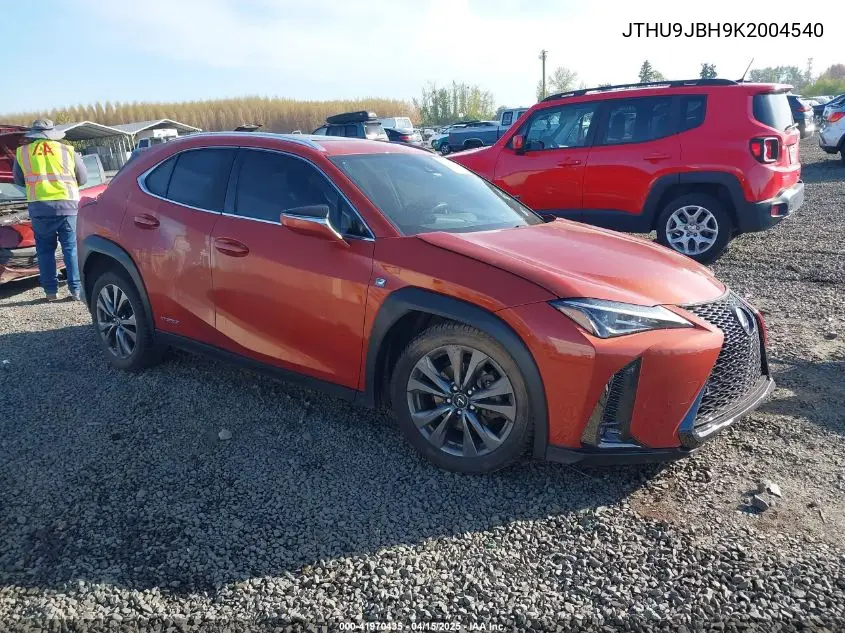 2019 Lexus Ux 250H F Sport VIN: JTHU9JBH9K2004540 Lot: 41970435