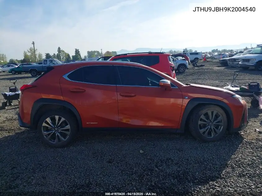 2019 Lexus Ux 250H F Sport VIN: JTHU9JBH9K2004540 Lot: 41970435