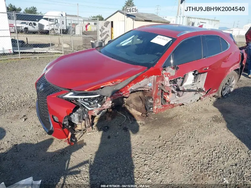 2019 Lexus Ux 250H F Sport VIN: JTHU9JBH9K2004540 Lot: 41970435