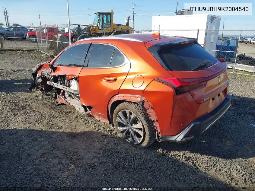 2019 Lexus Ux 250H F Sport VIN: JTHU9JBH9K2004540 Lot: 41970435