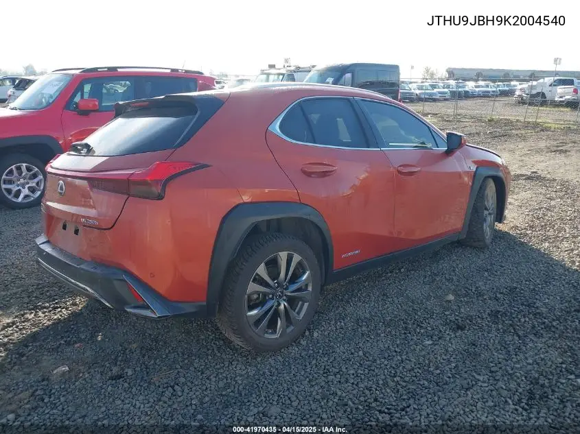 2019 Lexus Ux 250H F Sport VIN: JTHU9JBH9K2004540 Lot: 41970435