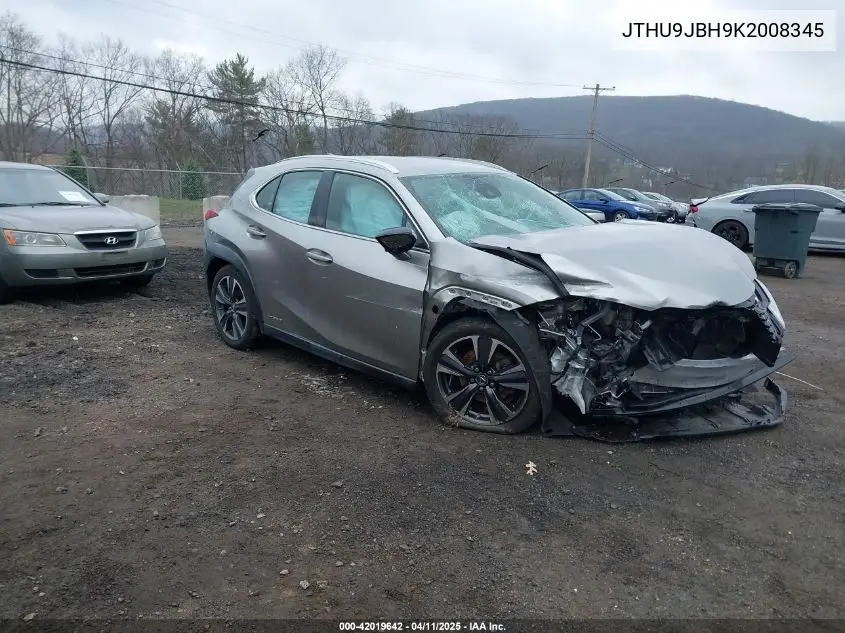 2019 Lexus Ux 250H VIN: JTHU9JBH9K2008345 Lot: 42019642
