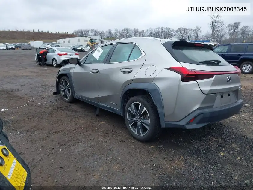 2019 Lexus Ux 250H VIN: JTHU9JBH9K2008345 Lot: 42019642