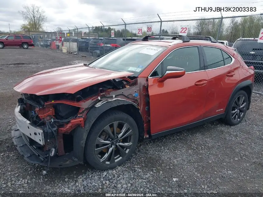 2019 Lexus Ux 250H F Sport VIN: JTHU9JBH3K2003383 Lot: 42151535