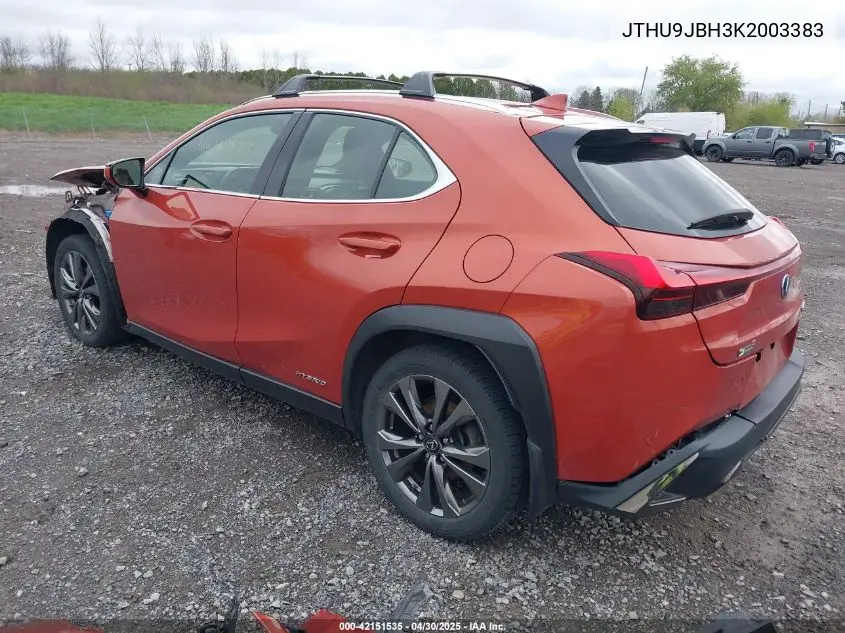 2019 Lexus Ux 250H F Sport VIN: JTHU9JBH3K2003383 Lot: 42151535