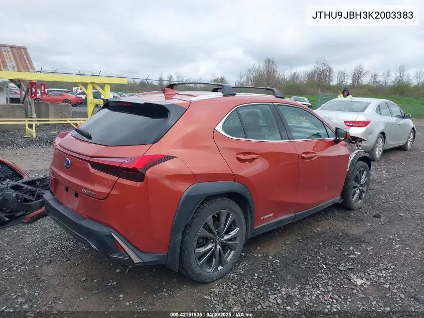 2019 Lexus Ux 250H F Sport VIN: JTHU9JBH3K2003383 Lot: 42151535