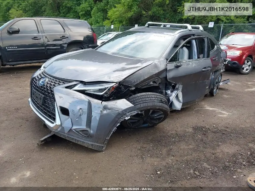2019 Lexus Ux 250H VIN: JTHU9JBH1K2016598 Lot: 42593971
