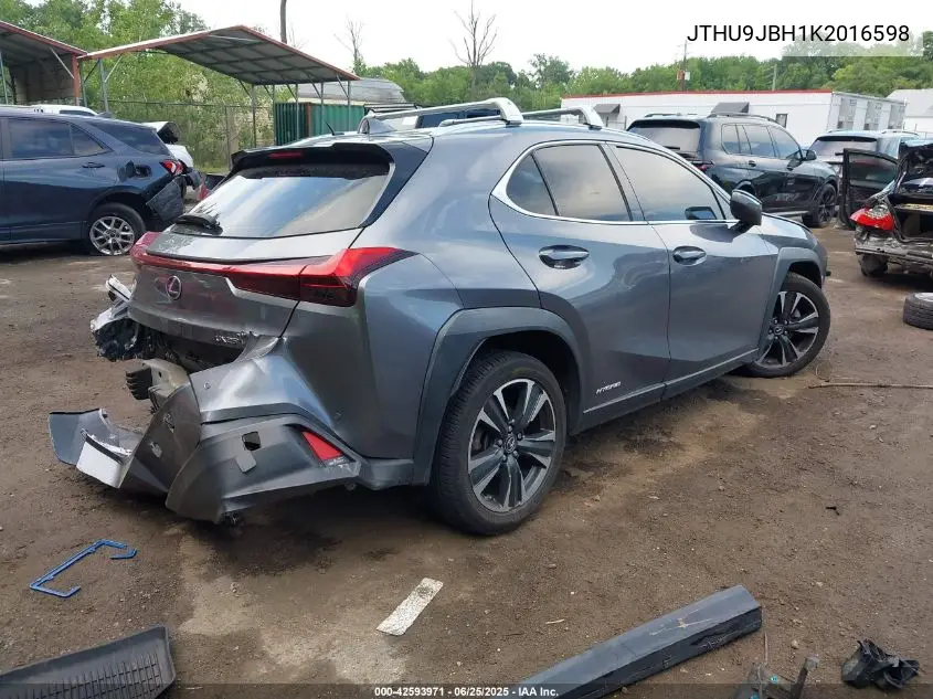 2019 Lexus Ux 250H VIN: JTHU9JBH1K2016598 Lot: 42593971