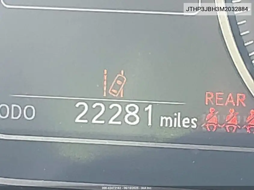 2021 Lexus Ux 200 VIN: JTHP3JBH3M2032884 Lot: 42472162
