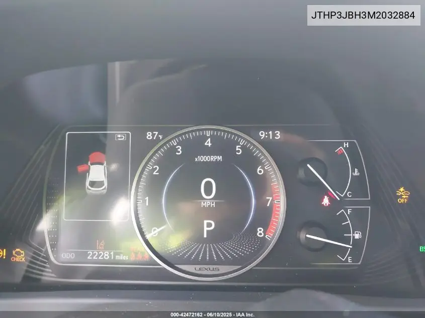 2021 Lexus Ux 200 VIN: JTHP3JBH3M2032884 Lot: 42472162