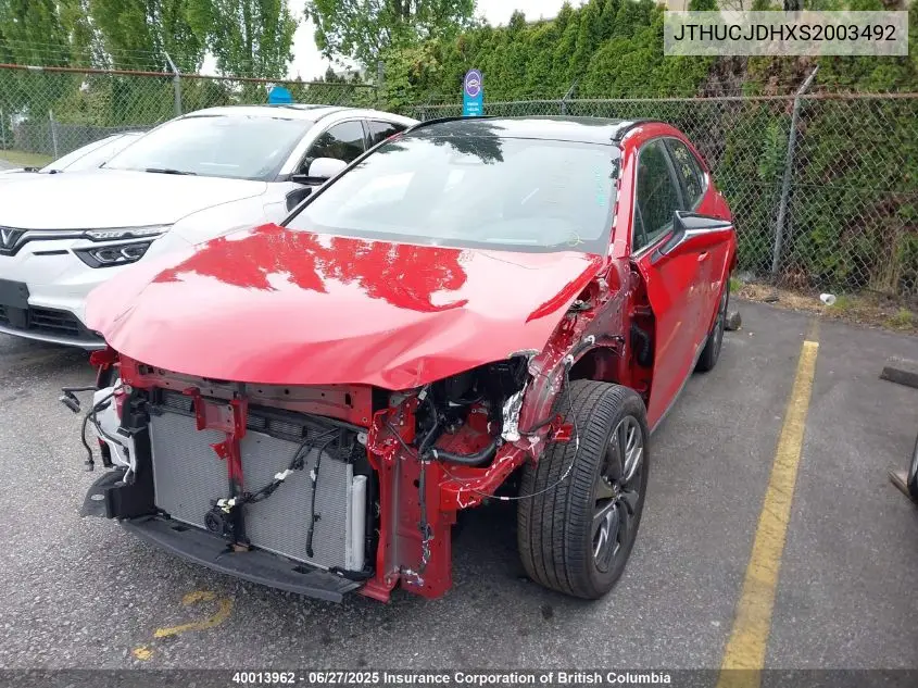 2025 Lexus Ux 300H VIN: JTHUCJDHXS2003492 Lot: 40013962