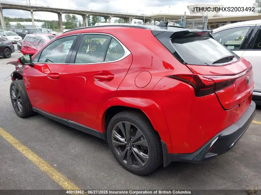2025 Lexus Ux 300H VIN: JTHUCJDHXS2003492 Lot: 40013962