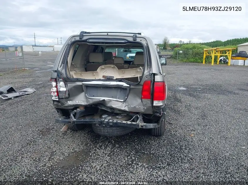 2003 Lincoln Aviator VIN: 5LMEU78H93ZJ29120 Lot: 42239414